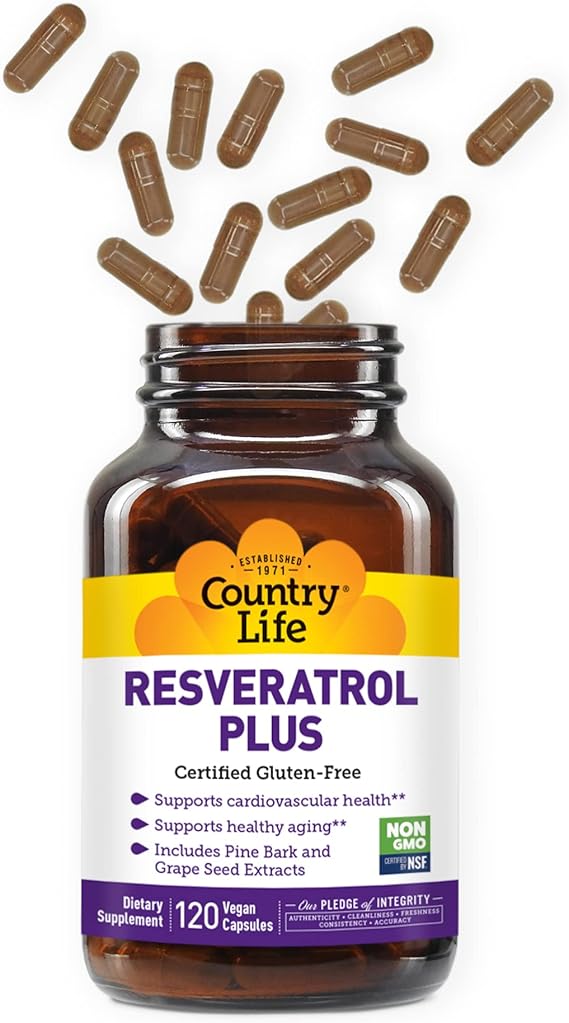 Country Life RESVERATROL PLUS 120 Vegicaps