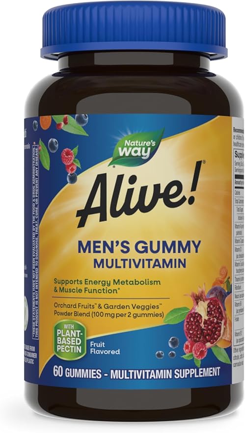 Natures Way Alive Zero Sugar Men's Gummy Multivitamin