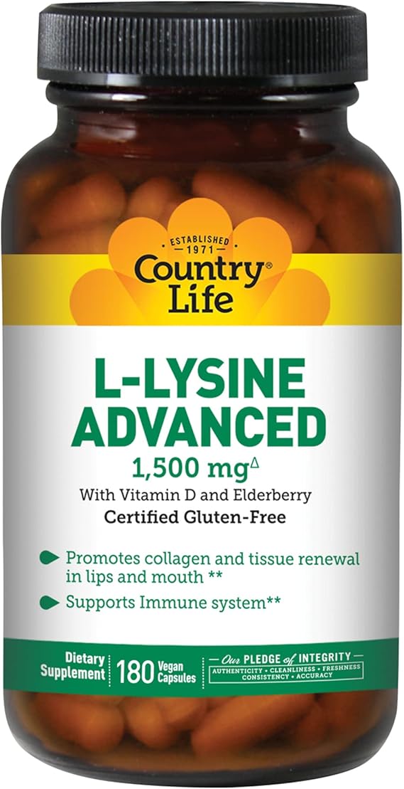 Country Life L-LYSINE ADVANCED 1500MG 180 Capsule