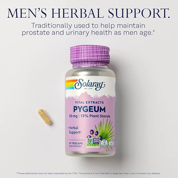 Solaray Vital Extracts Pygeum 60CT 50MG Veg Capsule