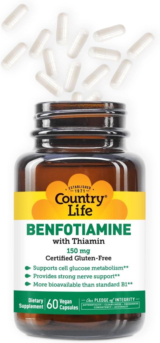 Country Life BENFOTIAMINE WITH VITAMIN B-1 60 Vegicaps