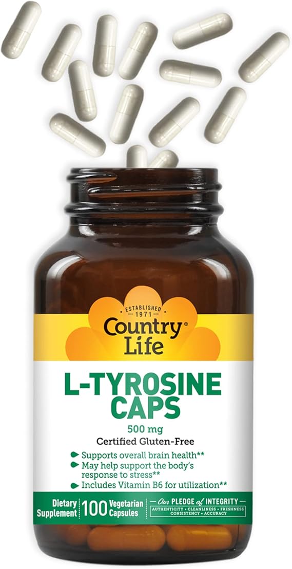 Country Life TYROSINE 500MG 100 Vegicaps