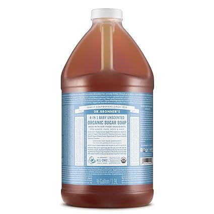 Dr Bronner's 4-in-1 Baby Unscented Organic Sugar Soap