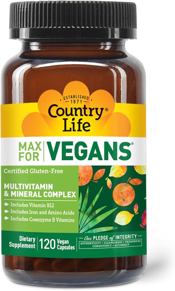Country Life MAX VEGANS MULTI & MIN COMPLEX 120 Cápsulas Vegetales