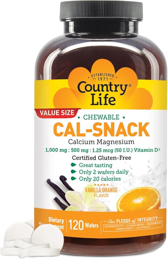 Country Life CAL-SNACK, CALCIUM/MAGNESIUM 120 Wafer