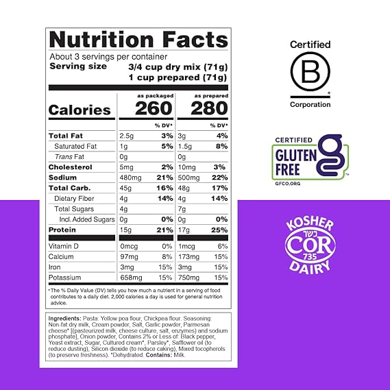 CHICKAPEA PASTA Creamy Garlic 7 OZ