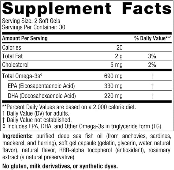 Nordic Naturals Omega-3 Fish Oil Lemon 60 Softgels