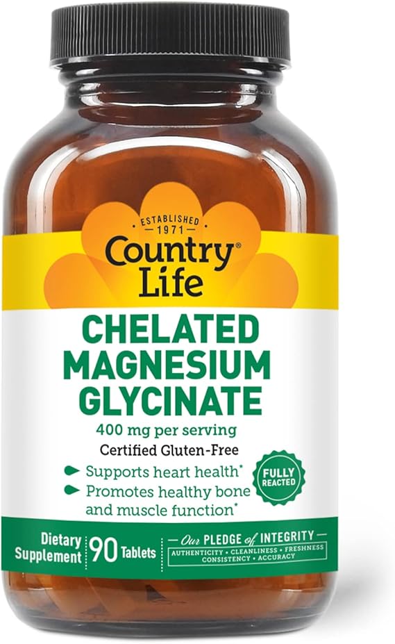 Country Life CHELATED MAGNESIUM GLYCINATE 90 Tablet