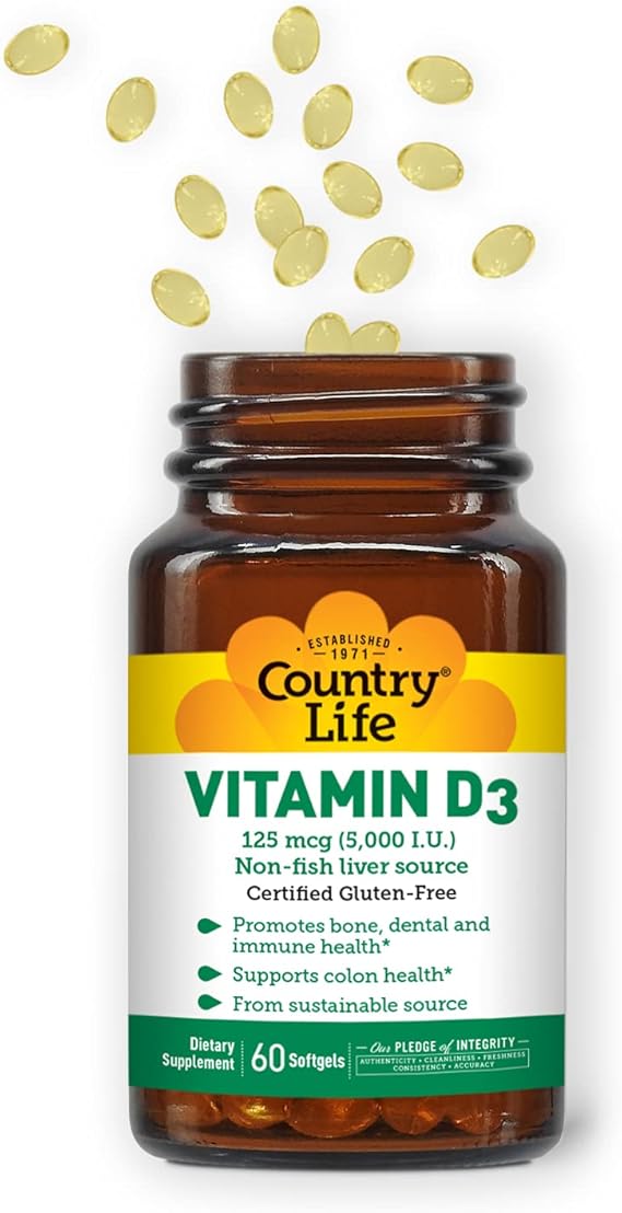 Country Life VITAMIN D3 5000IU 60 Softgel
