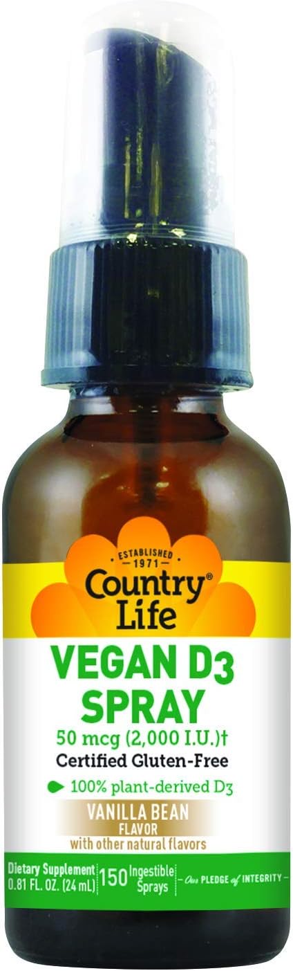 Country Life VEGAN VITAMIN D3 SPRAY 2000IU 0 Spray