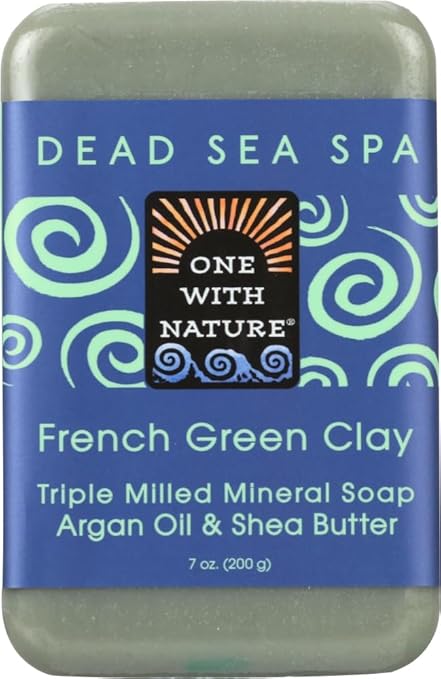 ONE WITH NATURE DEAD SEA FRENCH GREEN CLAY BAR SOAP 7OZ