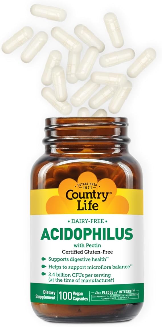 Country Life DAIRY FREE ACIDOPHILUS 100 Vegicaps