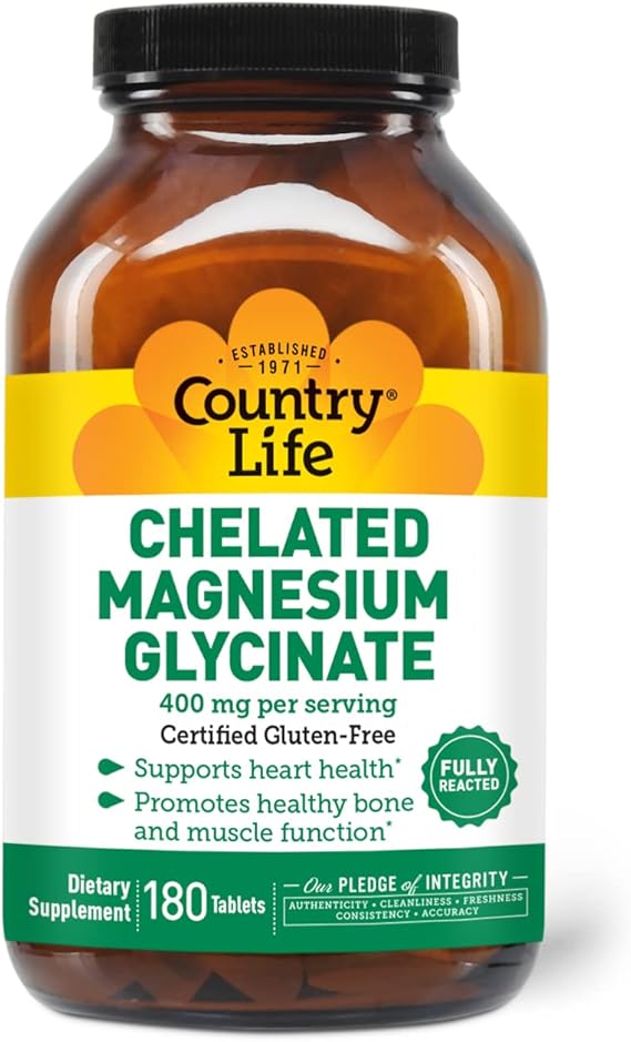Country Life CHELATED MAGNESIUM GLYCINATE 180 Tablet