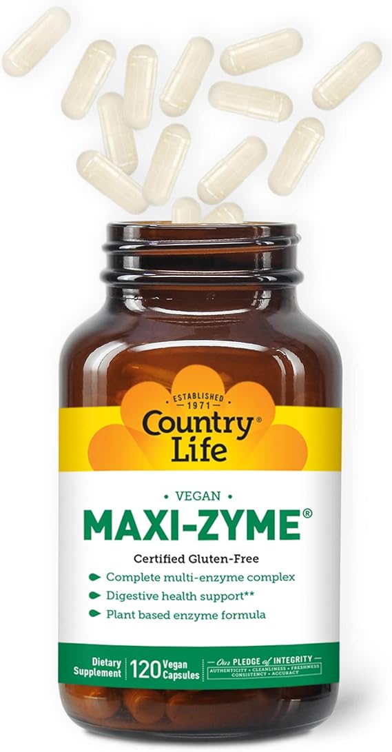 Country Life MAXI-ZYME DIGESTIVE ENZYME 120 Vegicaps