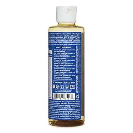 DR. BRONNER'S MAGIC SOAPS ORGANIC CASTILE LIQUID SOAP PEPPERMINT 8OZ
