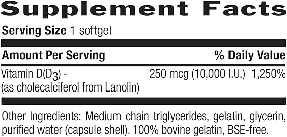 Country Life VITAMIN D3 10,000IU 60 Softgel