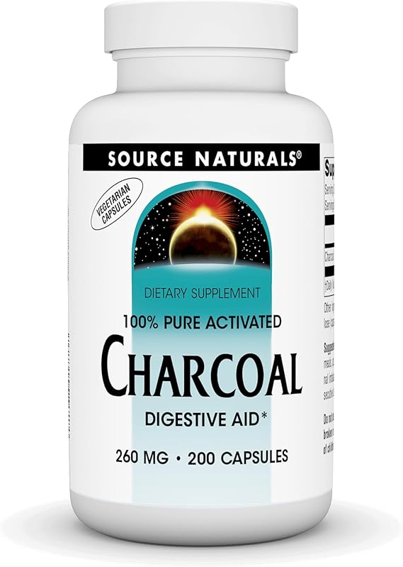 SOURCE NATURALS CHARCOAL 260MG CAPS 200C
