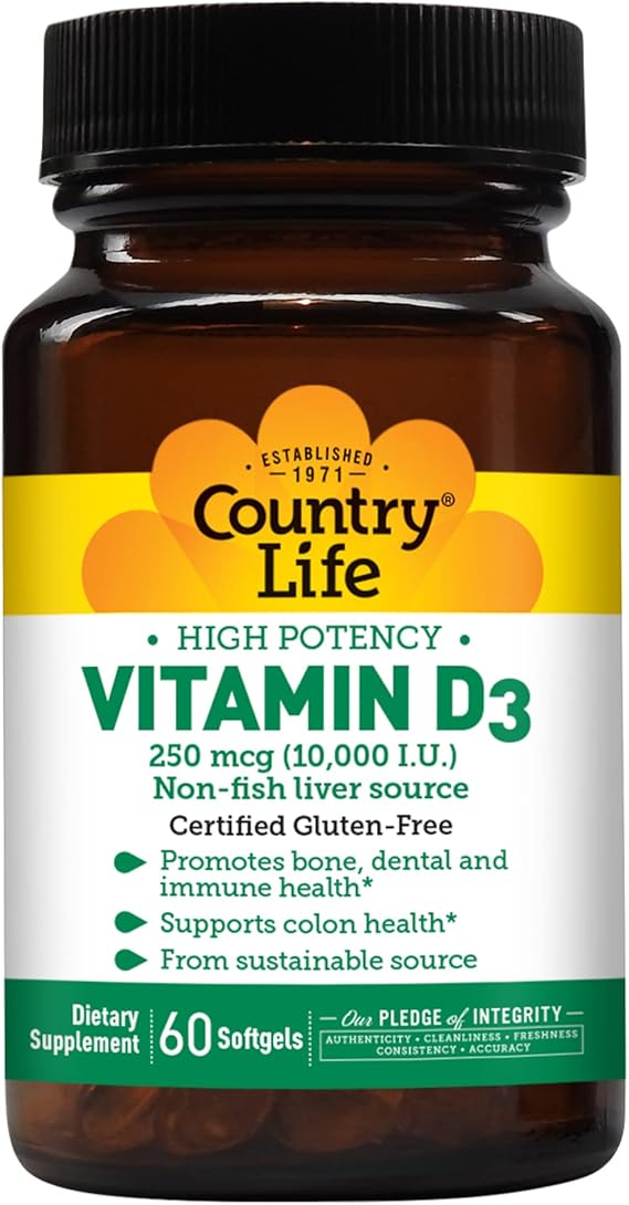 Country Life VITAMIN D3 10,000IU 60 Softgel