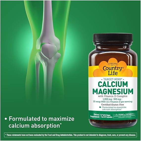 Country Life CALCIUM/MAGNESIUM + VITAMIN D 120 Vegicaps