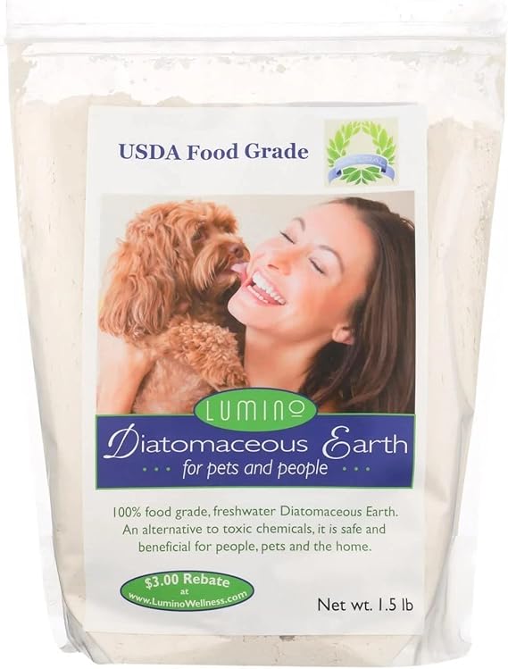 Lumino Wellness Home Diatomaceous Earth Fresh Water, Food Grade Pure, 1.5 lbs