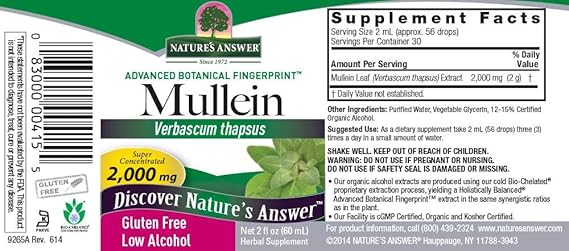 NATURES ANSWER MULLEIN LEAVES 2 OZ NA01