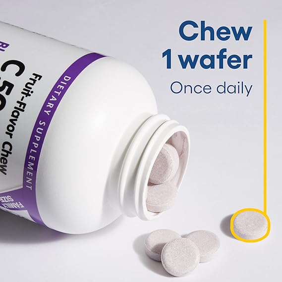 Natural Factors VITAMIN C 500 MG FRUIT-FLAVOR CHEW – BLUEBERRY, RASPBERRY & BOYSENBERRY 90/TAB