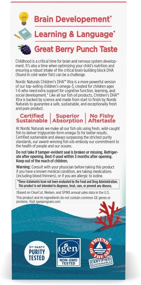 Children's DHA Xtra Liquid Berry Punch Flavor