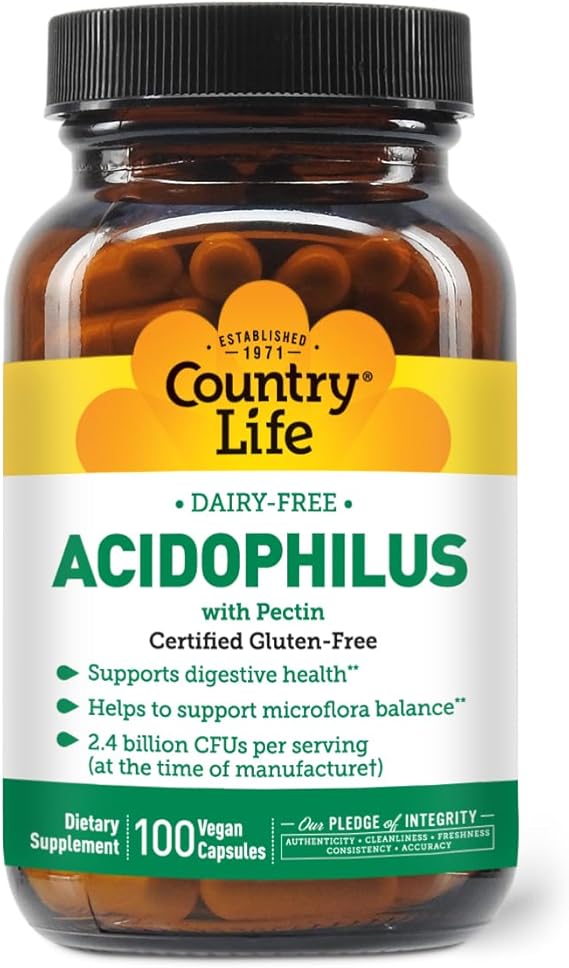 Country Life DAIRY FREE ACIDOPHILUS 100 Vegicaps