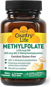 Country Life METHYL FOLATE 800MCG 60 Lozenge