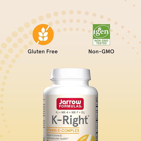 Jarrow Formulas K- Right Vitamin K Complex K1+MK-4+MK-7+D3
