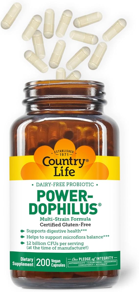 Country Life DAIRY FREE POWER-DOPHILUS 200 Vegicaps