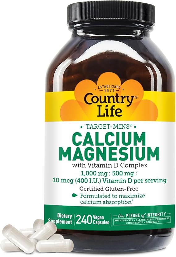 Country Life CALCIUM/MAGNESIUM + VITAMIN D 240 Vegicaps