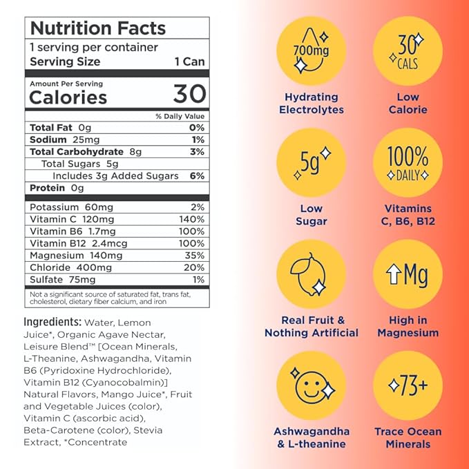 Leisure mango ginger 16oz