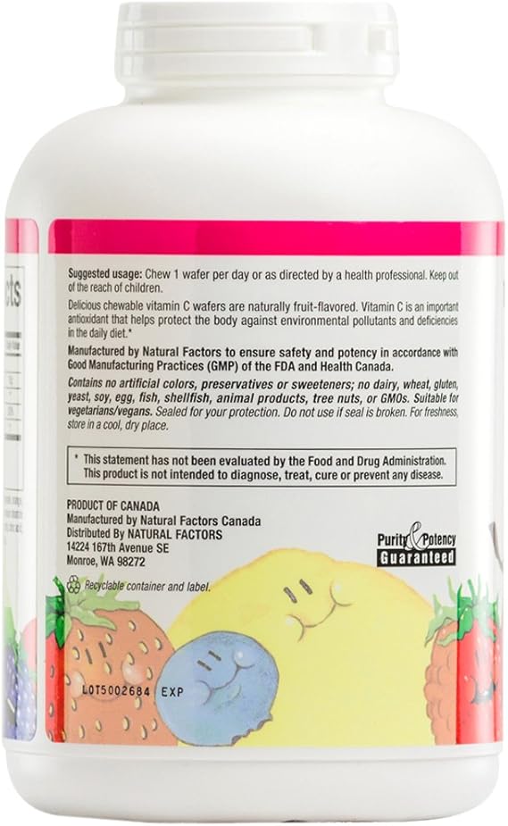 Natural Factors VITAMIN C 500 MG FRUIT-FLAVOR CHEW – MIXED FRUIT 180/TAB