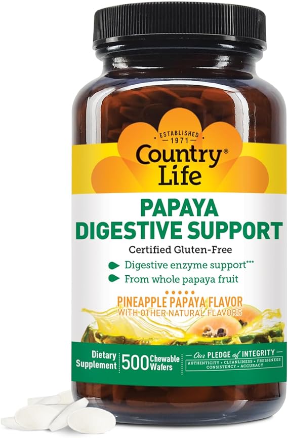 Country Life PAPAYA DIGESTIVE SUPPORT 500 Tablet