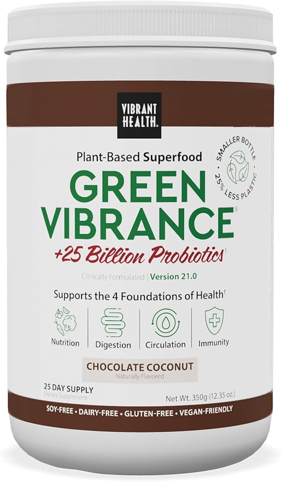 Green Vibrance Chocolate Coconut 25 billion CFU Powder