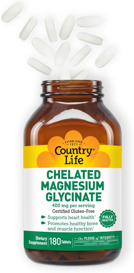 Country Life CHELATED MAGNESIUM GLYCINATE 180 Tablet
