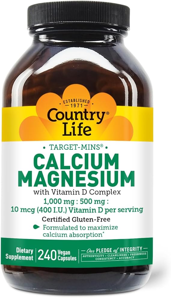 Country Life CALCIUM/MAGNESIUM + VITAMIN D 240 Vegicaps