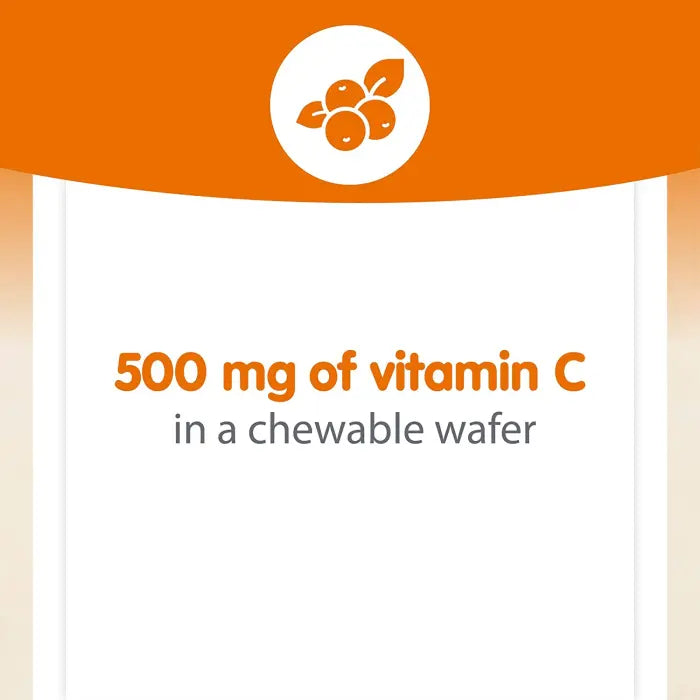 Natural Factors VITAMIN C 500 MG FRUIT-FLAVOR CHEW – TANGY ORANGE 90/TAB