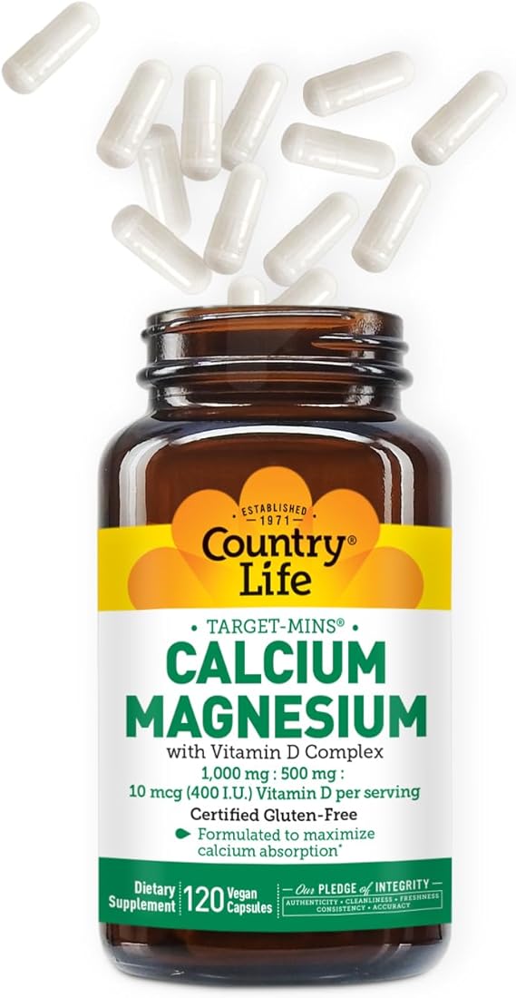 Country Life CALCIUM/MAGNESIUM + VITAMIN D 120 Vegicaps