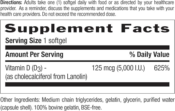 Country Life VITAMIN D3 5000IU 60 Softgel