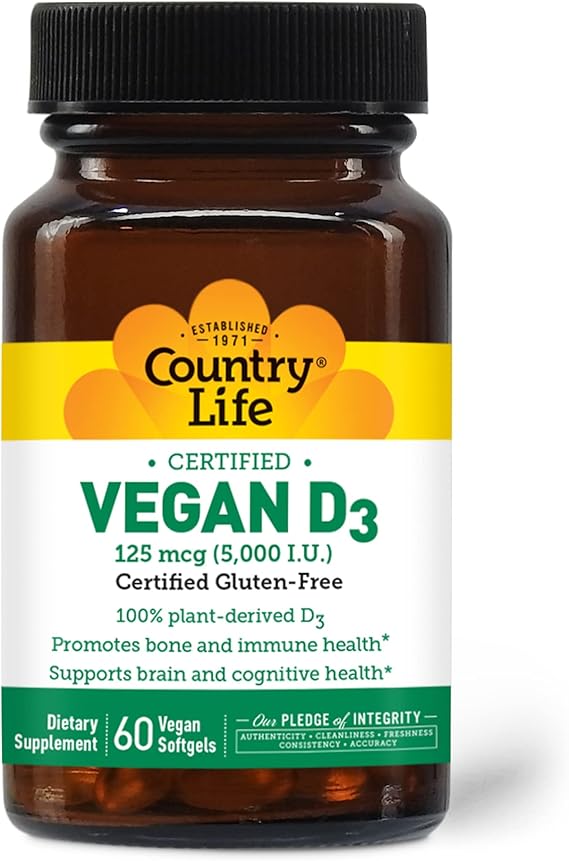 Country Life VEGAN D3 5000IU 60 Softgel