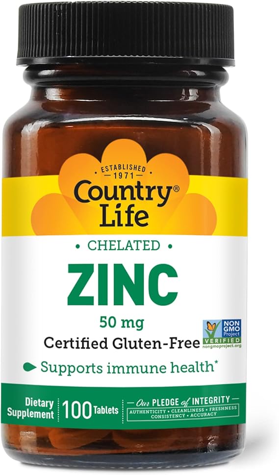 Country Life ZINC 50MG CHELATED 100 Tablet