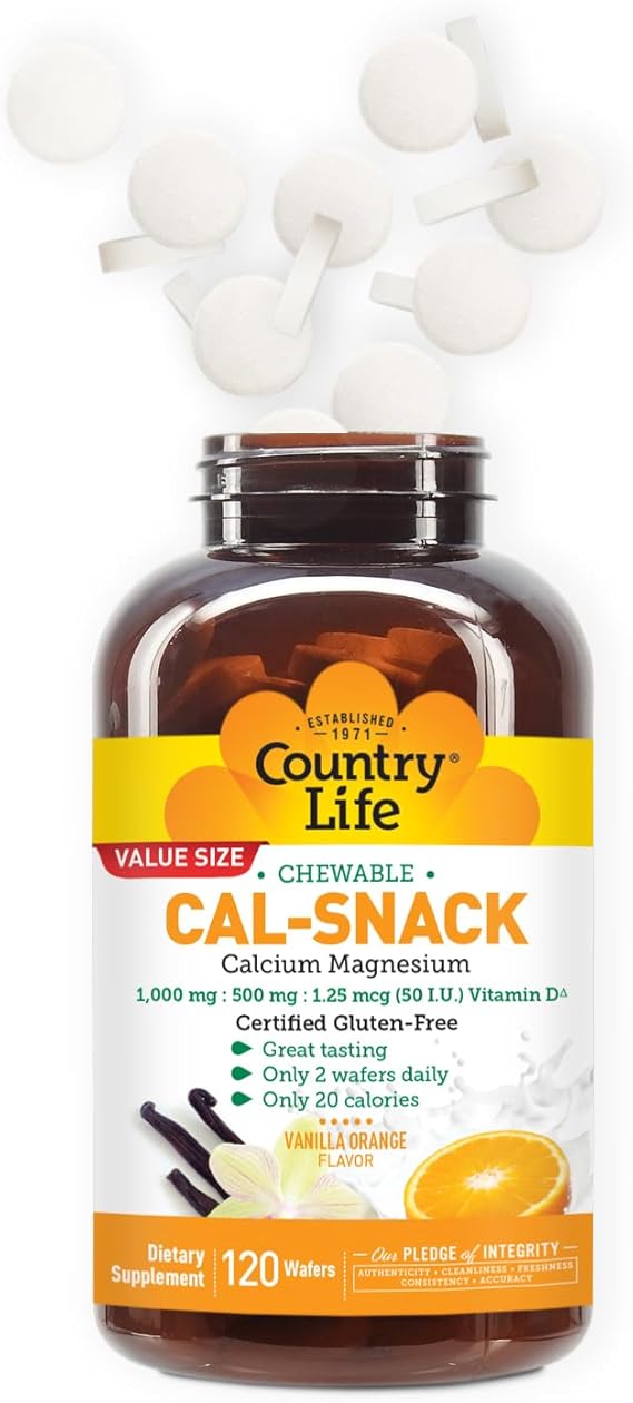 Country Life CAL-SNACK, CALCIUM/MAGNESIUM 120 Wafer