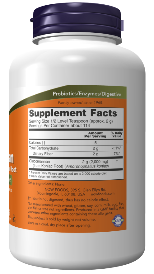 Now GLUCOMANNAN POWDER 8 OZ