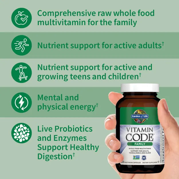 Garden of Life Vitamin Code Family 120ct CAPSULES
