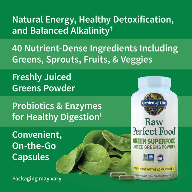 Garden of Life Raw Perfect Food Green Superfood 240ct CAPSULES