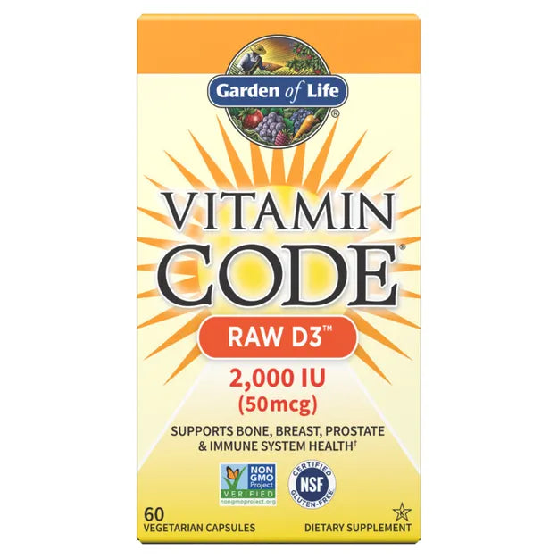 Garden of Life Vitamin Code Raw D3 2000 IU 60ct CAPSULES