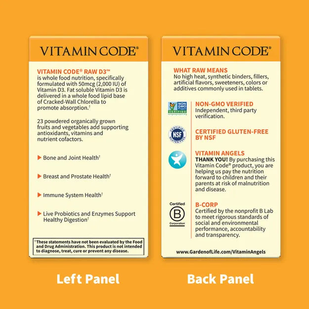 Garden of Life Vitamin Code Raw D3 2000 IU 60ct CAPSULES