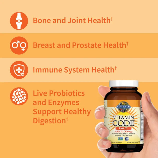Garden of Life Vitamin Code Raw D3 2000 IU 60ct CAPSULES